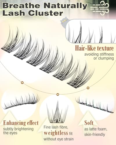 Image of Natural Lash Clusters Wispy Manga Eyelash Clusters Fairy Lash Extension C Curl Cluster Eyelashes Extensions 180pcs