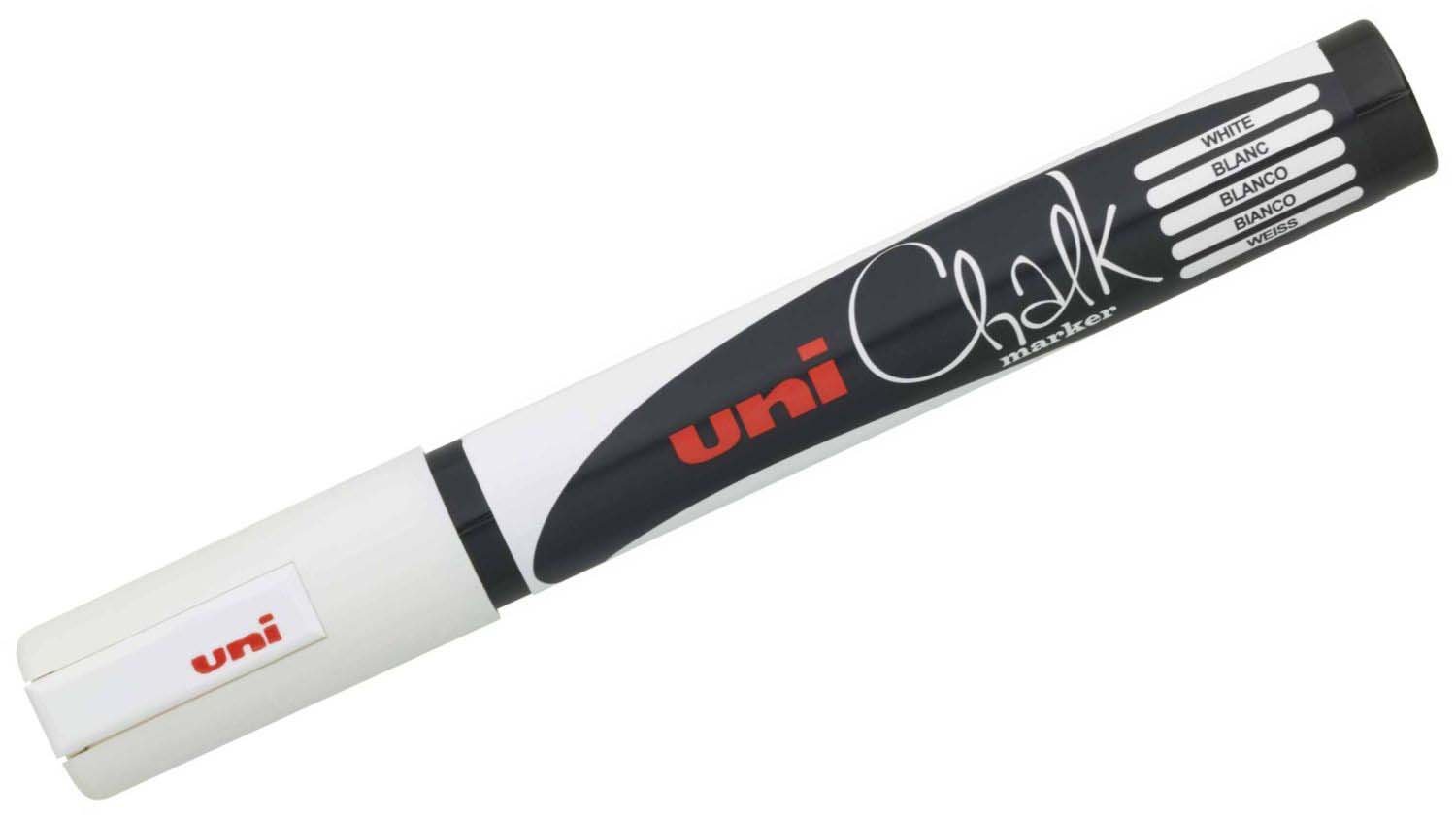 Uni Chalk Pwe-5M White Marker Bullet Tip, 1.8-2.5mm