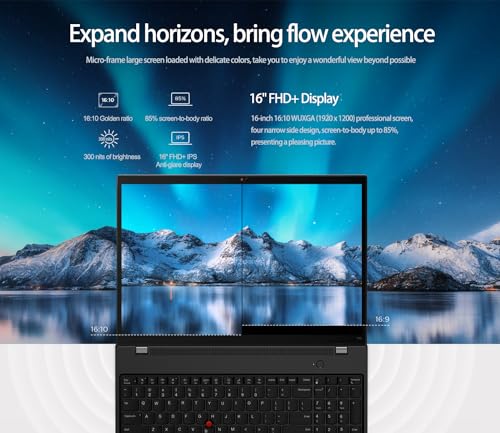 Image of Lenovo ThinkPad T16 Gen 2 Business Laptop (16 inch FHD+ Anti-Glare, Intel 10-Core i7-1355U, 32GB DDR5 RAM, 1TB SSD), Fingerprint Reader, 1080p Webcam, Ethernet, Wi-Fi 6E, Win 11 Pro w /AI Copilot, Black