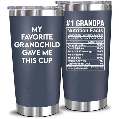NewEleven Christmas Gift For Grandpa From Granddaughter, Grandson - Birthday Present Ideas For Grandfather, New Grandfather, Promoted To Granddad, Grandchildren, Grandkids - 20 Oz Tumbler