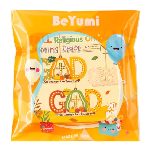 BeYumi Fall Wooden Pumpkin Craft - 20Pcs Christian GOD Ornaments for Kids - image 6