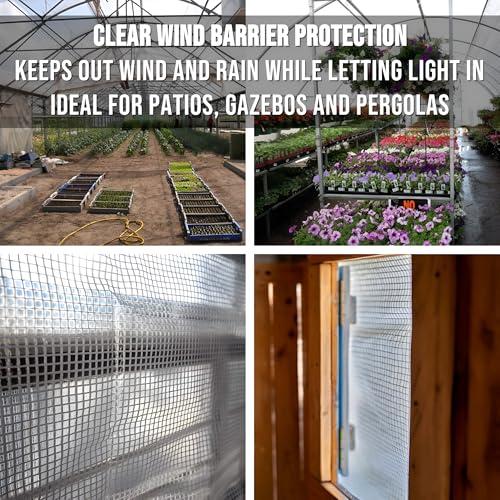 2m x 3m Clear Leno Tarpaulin - Heavy-Duty Waterproof 100 GSM Reinforced Transparent Tarp Sheet with Mesh Support, Rubber Strengthened Corners - UV‑Resistant Cover for Garden, Greenhouse, Groundsheet - Image 2