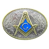 Buckle Rage Mens Polished Masonic Masons freemason Belt Buckle Silver