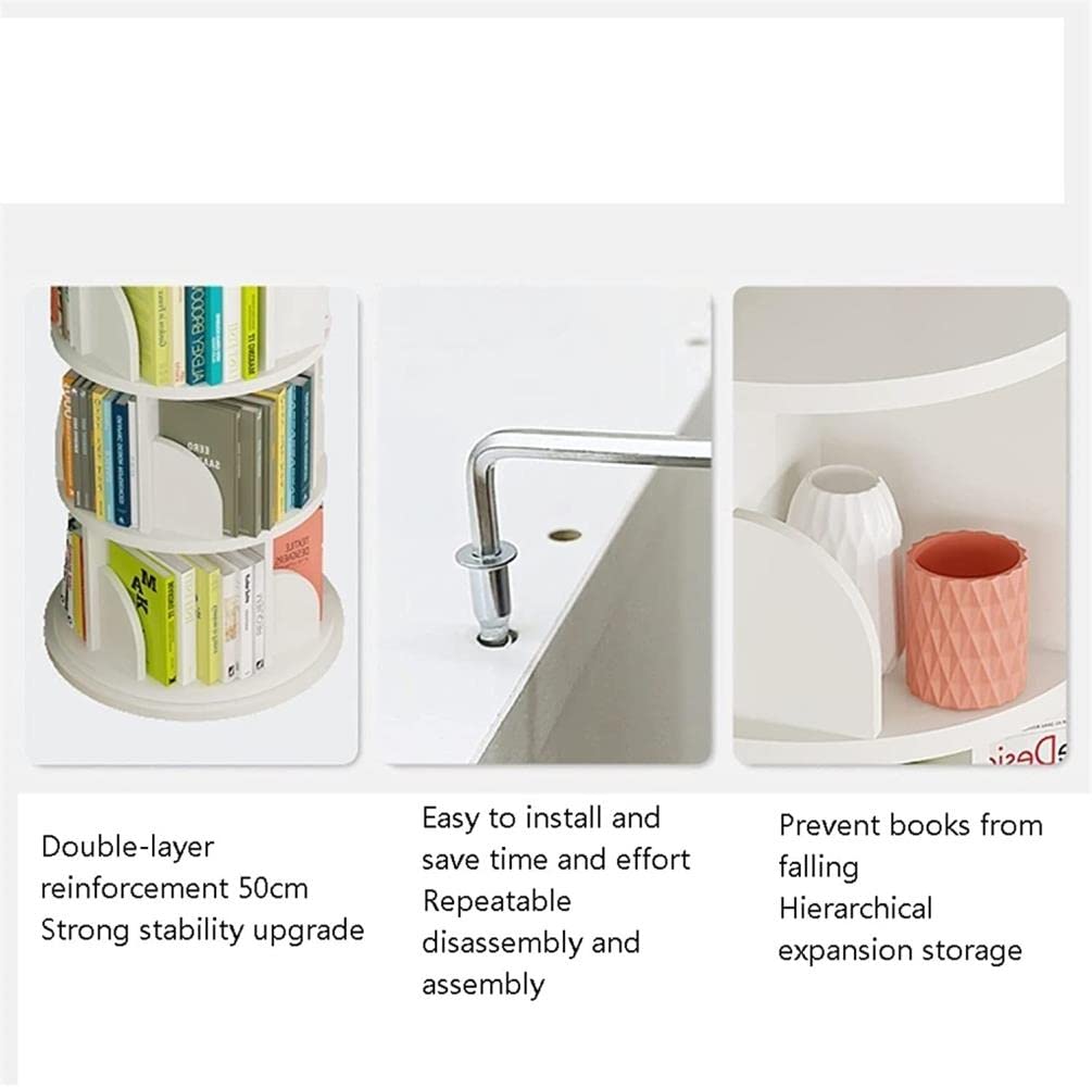 Libreria girevole a 360 gradi per libri illustrati per bambini, salvaspazio, design dal pavimento al soffitto, semplice per la casa (bianco, 40 x 160 cm)