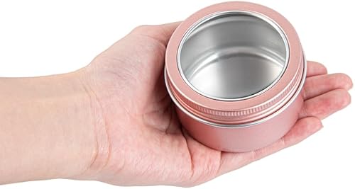 Miniatura 10 de RW Base Cajas de almacenamiento de lata de 4 onzas, 10 cajas redondas de lata con tapas, duraderas, tapas de ventana transparentes, contenedores de