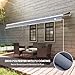 Outsunny 12' x 8' Retractable Awning Patio Awnings Sun Shade Shelter with Manual Crank Handle, 280g/m² UV & Water-Resistant Fabric and Aluminum Frame for Deck, Balcony, Yard, Dark Gray