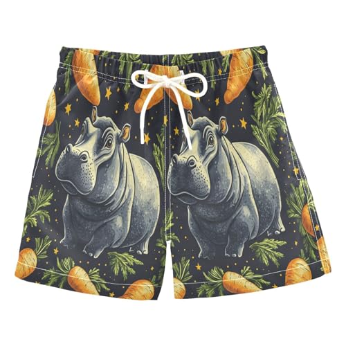 Boys Swim Trunks Size 8 Hippo Among Carrots Stars Kids Swimsuits Boys Swimming Trunks,M