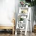 5 Step Schody Krzesło Składane Składane Stepladders, Drewniana Drabina Portable Detpladder Multifunction Biblioteka Kroki Półka Półki Kuchnia Krok, Biały