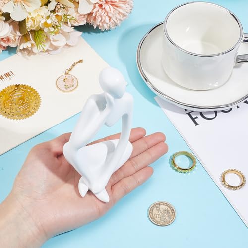 Estatua Decorativa Pensador Blanca Abstracta 12.4 cm miniatura 3