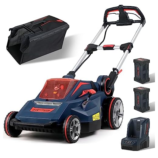 PowerMax 84-Volt Lithium Battery Self-propelled Lawn Mower Cordless Brushless Motor Smart Cut (TM) 20-Inch 70mins Running Two 2.5AH Batteries Included - M010A00