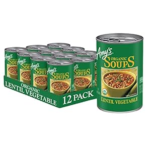 Amyâs Soup, Vegan Lentil Vegetable Soup, Gluten Free, Made With Organic Vegetables, Canned Soup, 14.5 Oz (12 Pack)