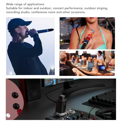 Wireless XLR Transmitter Receiver, 3 Pin UHF Mic Adapter System con Adaptador de Micrófono Inalámbrico para Micrófonos Dinámicos, Sistemas de Sonido, PA, Eventos, 7 Horas Recargable miniatura 2