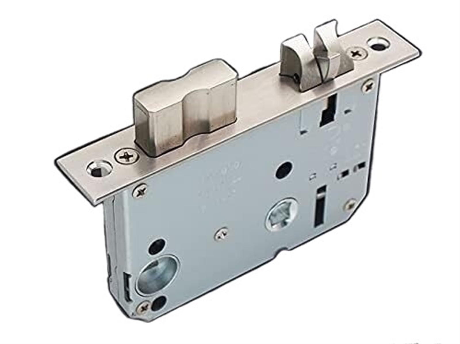 Cerradura empotrada, Panel de acero inoxidable con cerradura mortaja for puerta madera interior, huella dactilar, 125-200x22mm(200x22mm)