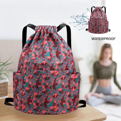 Image of MOCA Drawstring Gym Sports Backpack Lightweight Multipurpose Daypack Travel School College Daily Storage Carry Suitable Men Women Kids Adults Fitness Accessory