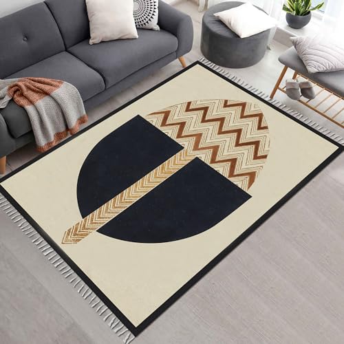Tapis bohème en coton pour chambre et salon moderne lavable