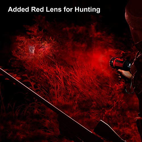 Yierblue Rechargeable Spotlight With 10000 Lumen Led, Ip67 Waterproof Handheld Flashlight Searchlight With Detachable Red Light Filter, 10000Mah Long Running #TOP4