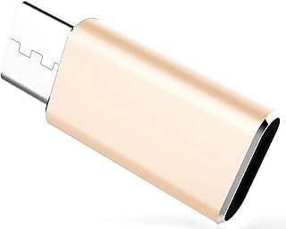 محول يو اس بي نوع سي (ذكر) الى مايكرو (انثى) لمزامنة البيانات والشحن - (ذهبي)، عدد المنافذ: 1