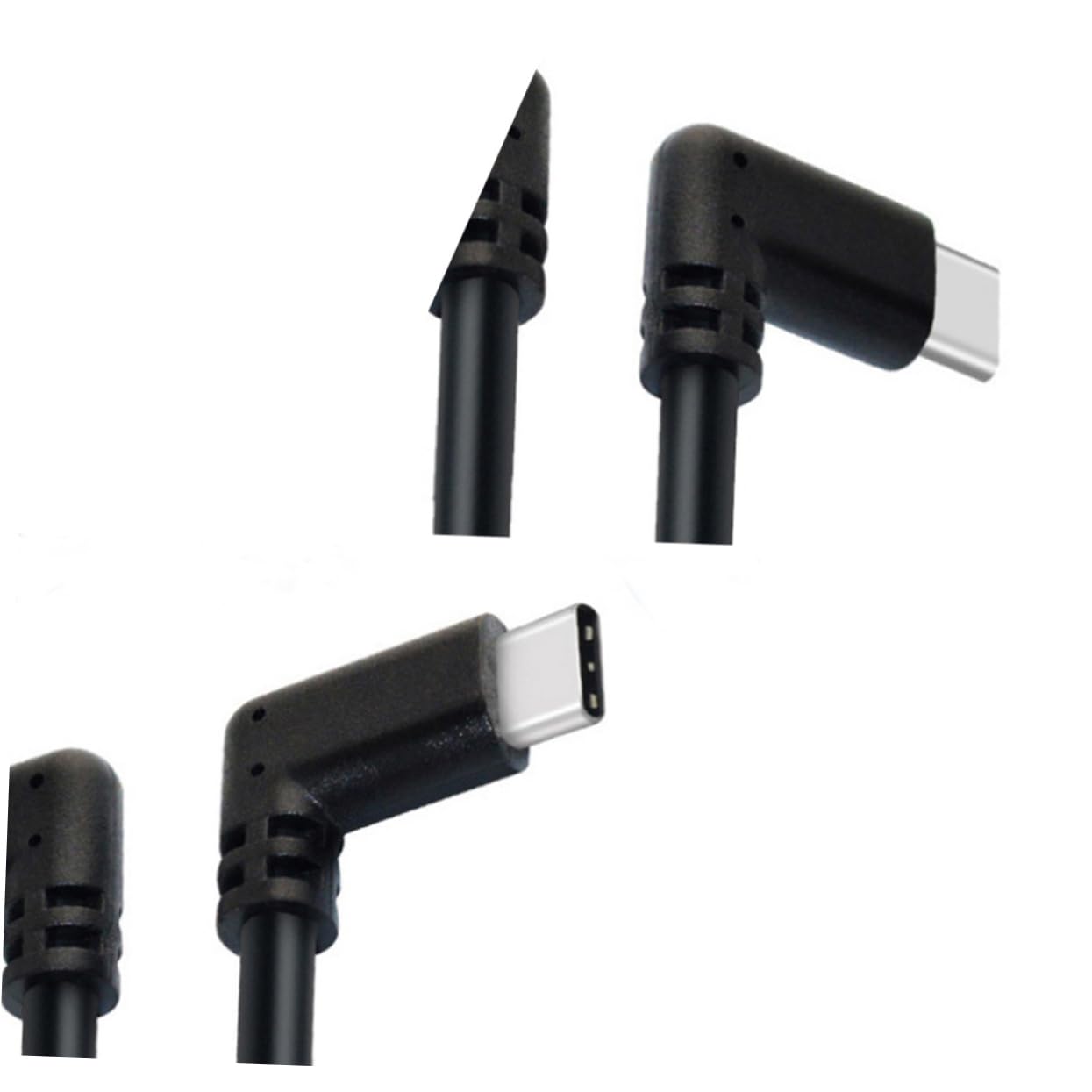 HEMOTON 3piezas Cable De Carga Vr De Doble Tipo c Para Conexión De Metros Diseño De Codo De Grados Transmisión De Datos Duradero y Confiable