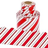 Lucleag 36 Feet Christmas Bulletin Board Border Roll, Christmas Candy Cane Bulletin Border Trim for Holiday Classroom Home Office Window Bulletin Board Birthday Party Supplies Decorations