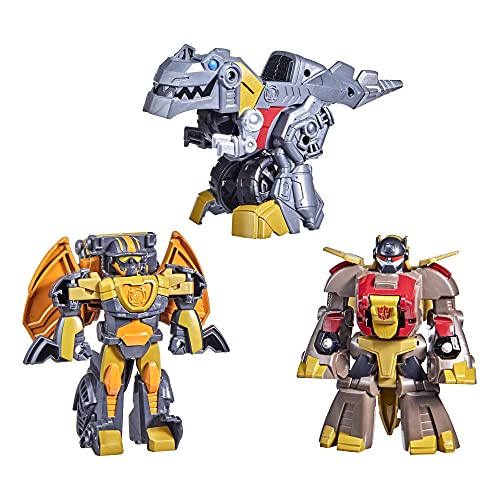 Transformers Dinobot Adventures Dinobot Squad - Lote de 3 figuras articuladas de 12 cm Convertible - Grimlock, Dinobot Snarl, and Predaking