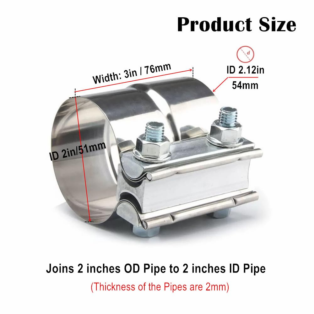 3 Inch Exhaust Clamps, 3 Lap Joint Band Clamp Stainless - View #9
