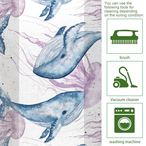 Tapetes de cocina de gran durabilidad con diseño textil de ballenas 5