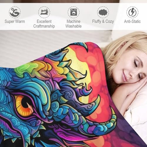 Couverture moelleuse dragon pour réchauffer le cœur des petits et grands