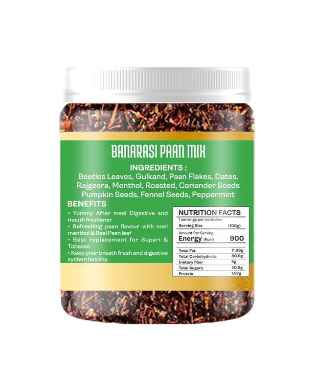 Image of Vilaas Banarasi Meetha Paan Mukhwas 300gm Mouth Freshener For Digestive | Traditional Indian After-Meal Snack | Refreshing Mouthfreshener | No Artificial Flavour, Colour or Preservatives