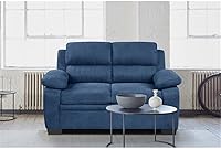 Vista 2 de Lexicon Holleman - Sofá de dos plazas tapizado en tela en color azul