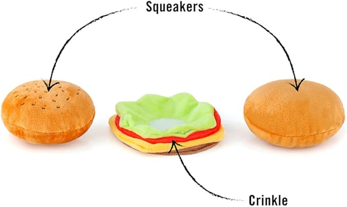 Juguete de Peluche Squeaker para Perro P.L.A.Y. - Hamburguesa miniatura 3