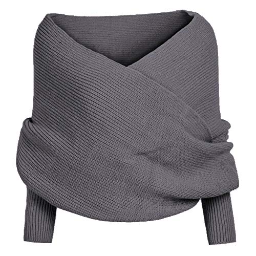 Women Knitted Wrap Scarf,Fashion Women Winter Scarf Warm Knit Sweater Tops Scarf with Sleeve Wrap Scarf Shawl Scarves Scarf Cape Shawl for Women and Men