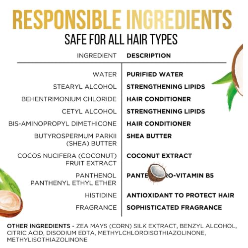 Miniatura 4 de Acondicionador de leche de coco y manteca de karité, 38.2 onzas líquidas, acondicionador de humedad profunda para cabello rizado, ondulado y seco,