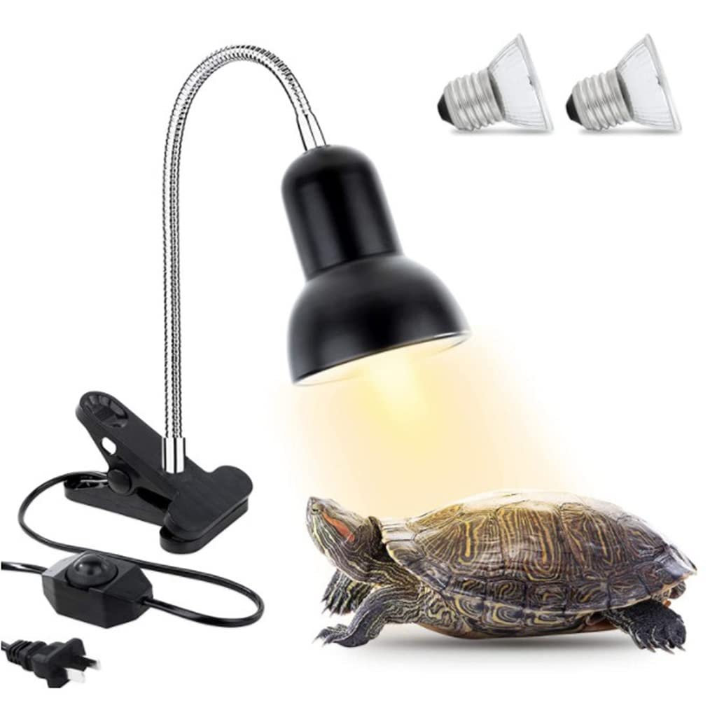 Lámpara de Calor para Reptiles, 360 ° Giratorio Lámpara de Calor Pet Habitat con Interruptor Regulable, Lámpara para Tomar el Sol con 2 Bombillas de Calor (Color : 2pcs)