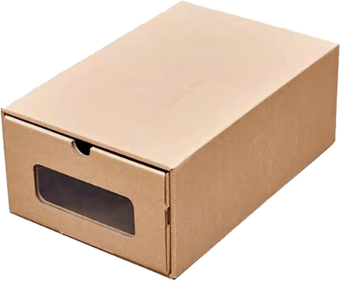 10PCS Shoe Storage Box set - Stackable, space-saving sneakers and shoe storage boxes for closets, entrances, under beds - durable, non-waterproof, kraft shoe storage boxes