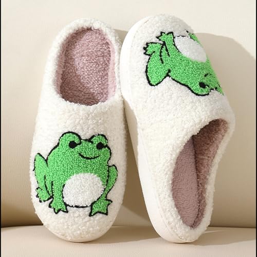 Image of LNERIP Animal Slippers Fruit Slippers Plant Slippers Various Cartoon Patterns Fluffy Soft Memory Foam Retro Indoor Outdoor Home Couple Shoes