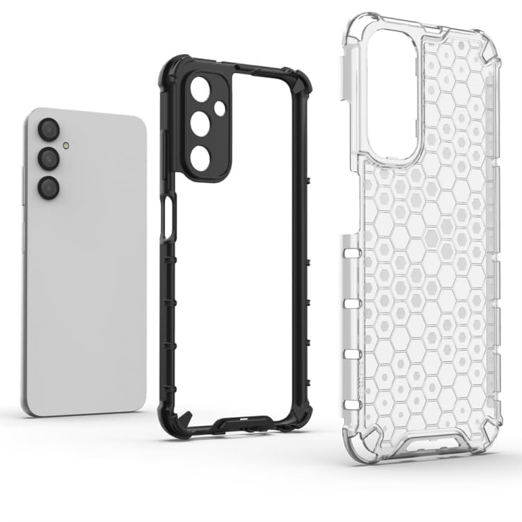Image of Lustree TPU Honey Comb Armor Shock Proof Back Cover for for Samsung Galaxy A05s (Transparent)