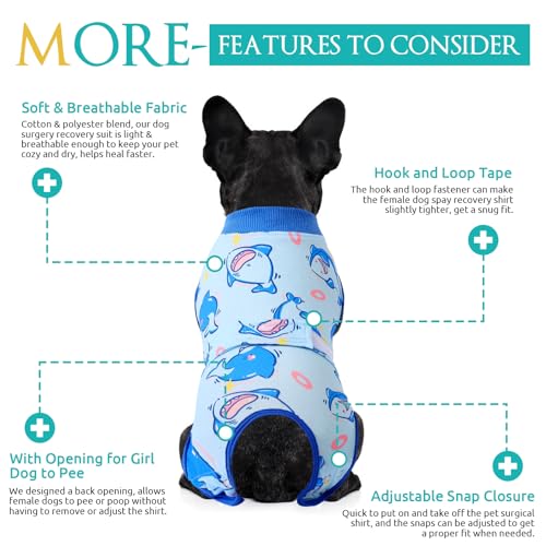 Image of KOESON Lightweight & Soft Surgery Recovery Suit for Large Dogs Female Male