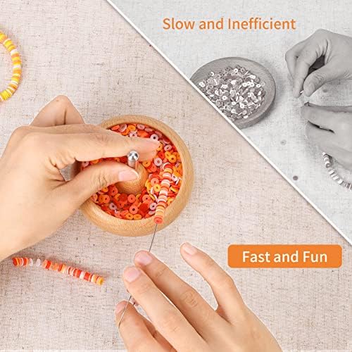 PP OPOUNT Clay Beads Kit with Bead Spinner, Jewelry Making Bead Spinner with 4800 PCS Clay Beads, 632 PCS Jewelry Accessories and Big Eye Beading Needles, Bead Spinner for Jewelry Making