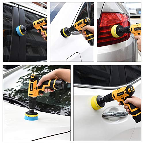 Image of Kshineni Buffing Pads 3 Inch Car Buffer Pad, 22 Pcs Drill Polishing Kit, Polisher Pads Kit Sponge Pads Car Foam Drill for Polishing, Sanding, Waxing, Sealing Glaze