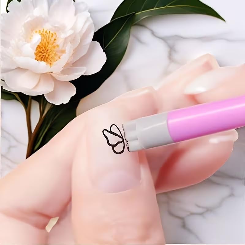 30Pcs Nail Art Stamp Pen Set: Flower, Butterfly & Rose Pattern Nail Stamping Pens with Clean-Up Brush, DIY Manicure Design Tools for Home & Salon Use