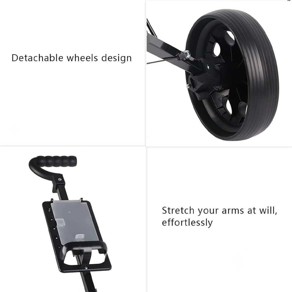 Golf Push Cart, Folding 3 Wheels Golf Trolley with Anti-Slip Handle, Load Capacity ≤ 15Kg, Lightweight Sturdy for Bag Storage and Course Mobility