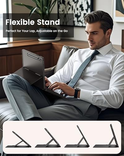 INFILAND Capa de teclado para Samsung Galaxy Tab S9+/S9 FE+/S10+ 12,4 polegadas com luz de fundo de