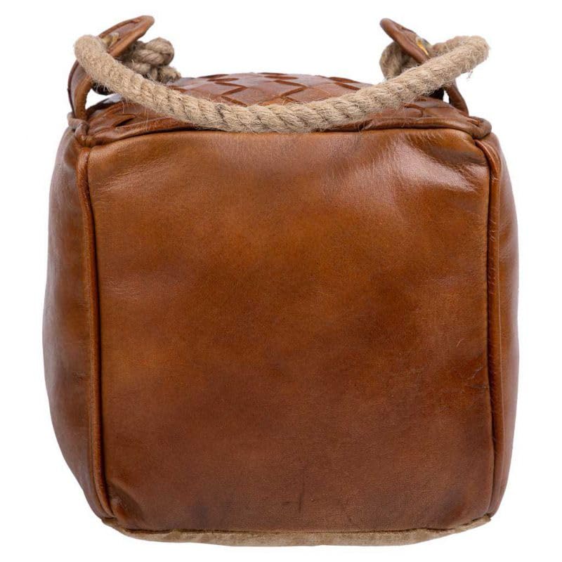 Cale-porte en cuir AlexandreHouse marron et corde de jute