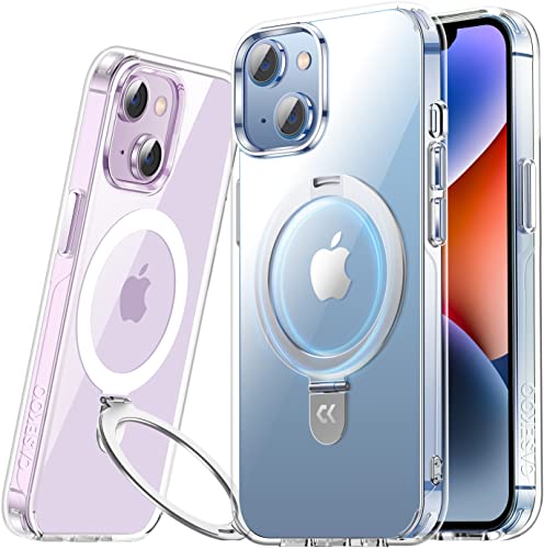 Casekoo Magnetic Clear For Iphone 14 Plus Phone Case With Invisible Stand [Never Yellow] [Compatible With Magsafe] Protective Shockproof Slim Transparent Phone Cases For Women Men 6.7 Inch 2022, Clear #TOP17