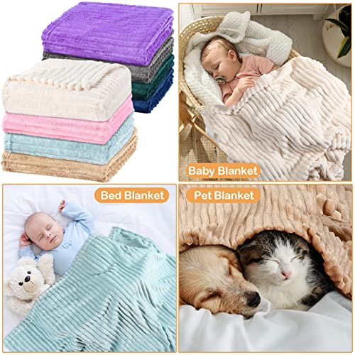 8 Pieces Flannel Fuzzy Toddler Blanket Baby Blankets And Throws Soft Winter Crib Size Fleece Plush Blankets For Girls Boys Infant Cot Stroller Sofa, 30 X 40 Inches #TOP5