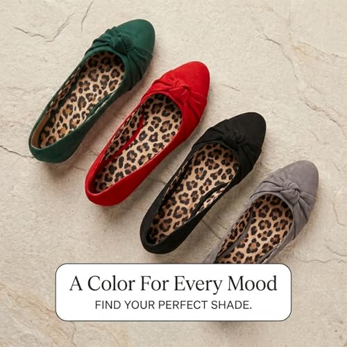 Image of Epic Step Ballet Flats for Women, Comfortable Slip on Faux Suede Round Toe, Ballerina Dressy Flat Shoes
