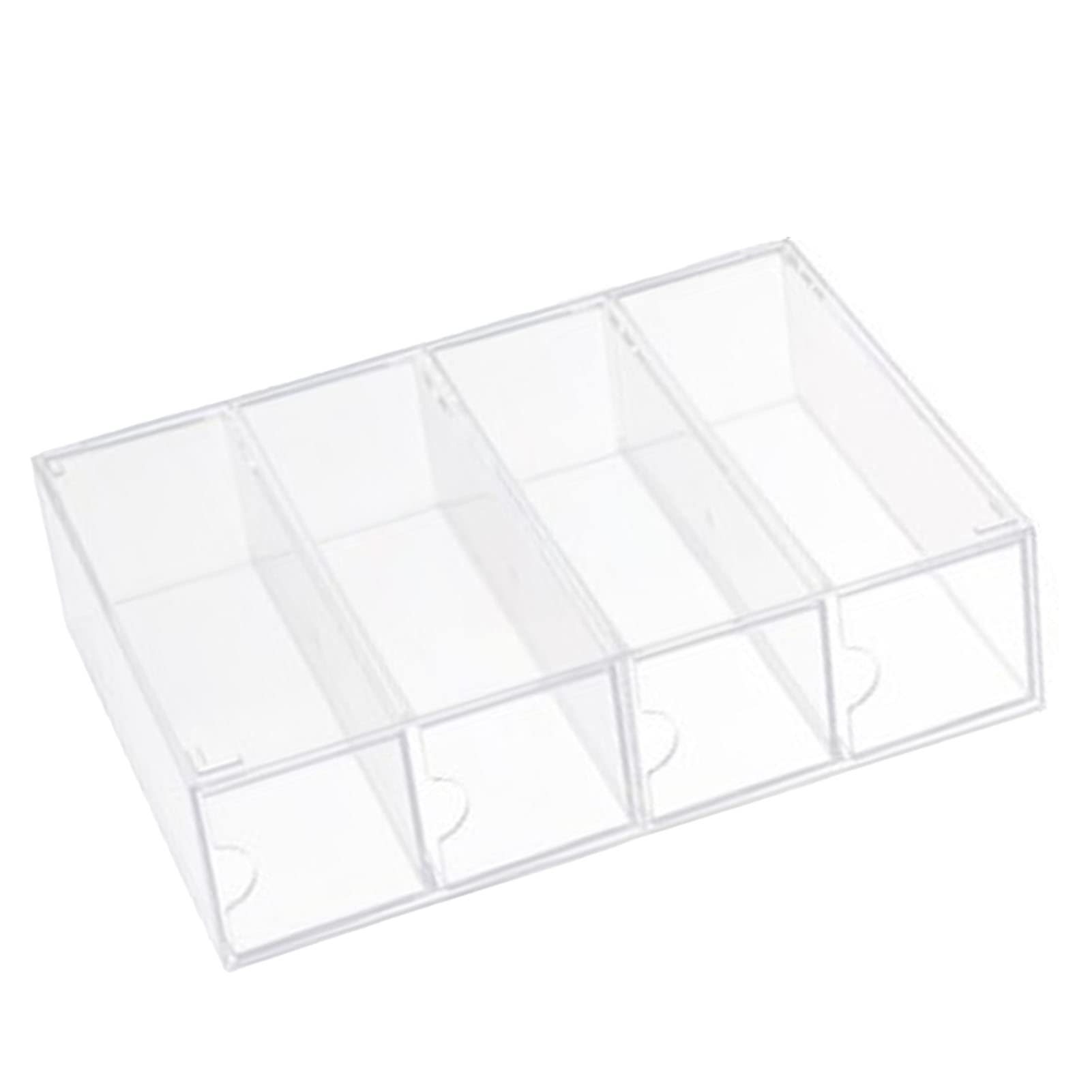 SIXRUN Stackable Eyeglass Storage Organizer Box with 4 Divided Drawers Clear Acrylic Sunglasses Holder for Home Office Bathroom