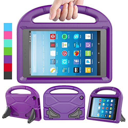 LEDNICEKER Kids Case for Fire HD 8 2016/2018/2017 - ShockProof Handle Friendly Convertible Stand Kids Case for Fire HD 8 inch Tablet (7th & 8th Generation Tablet, 2016 & 2017 & 2018 Release) - Purple