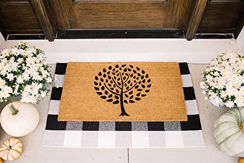 Theodore Magnus Natural Coir Doormat With Non-Slip Backing - 17 X 30 - Outdoor/Indoor - Spring Door Mat - Spring - Tree Of Life - Coir-1730-15-205 #TOP1
