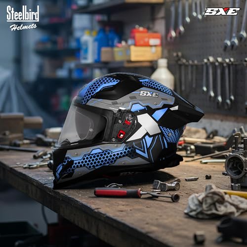 Image of Steelbird SBH-61 SXE X3 Pinlock ISI and Dot Certified Full Face Graphic Helmet for Men and Women with Inner Silver Sunshield